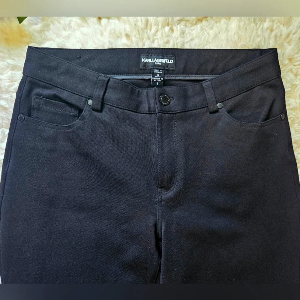 Karl Lagerfeld Paris Classic Ultra Smooth Skinny Slacks - Picture 3 of 7